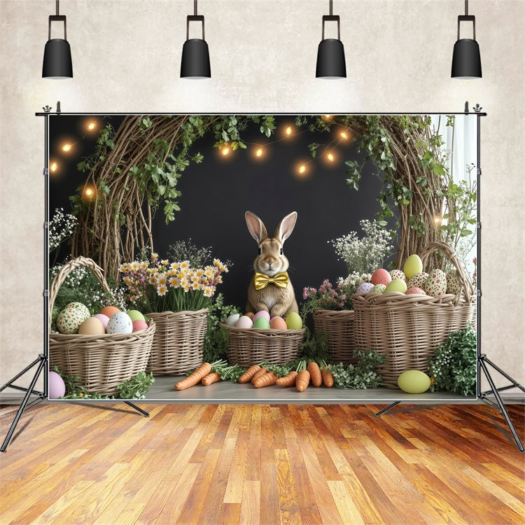 Easter Picture Backdrops Egg Basket Rabbit Decor Backdrop BRP1-247