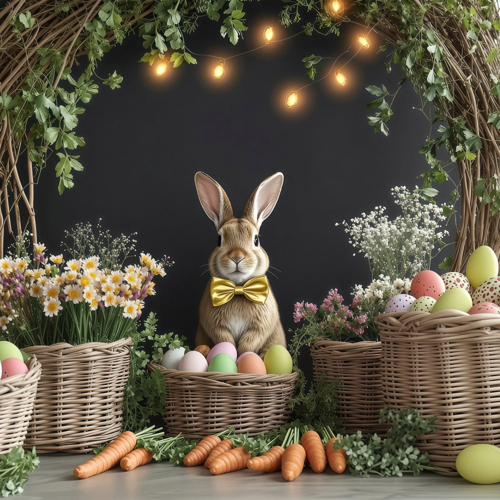 Easter Picture Backdrops Egg Basket Rabbit Decor Backdrop BRP1-247