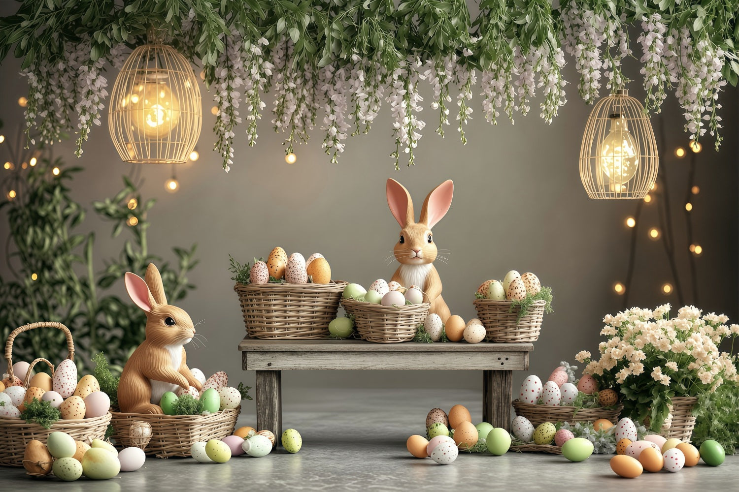 Easter Pictures Backdrop Pastel Scene Bunny Backdrop BRP1-248