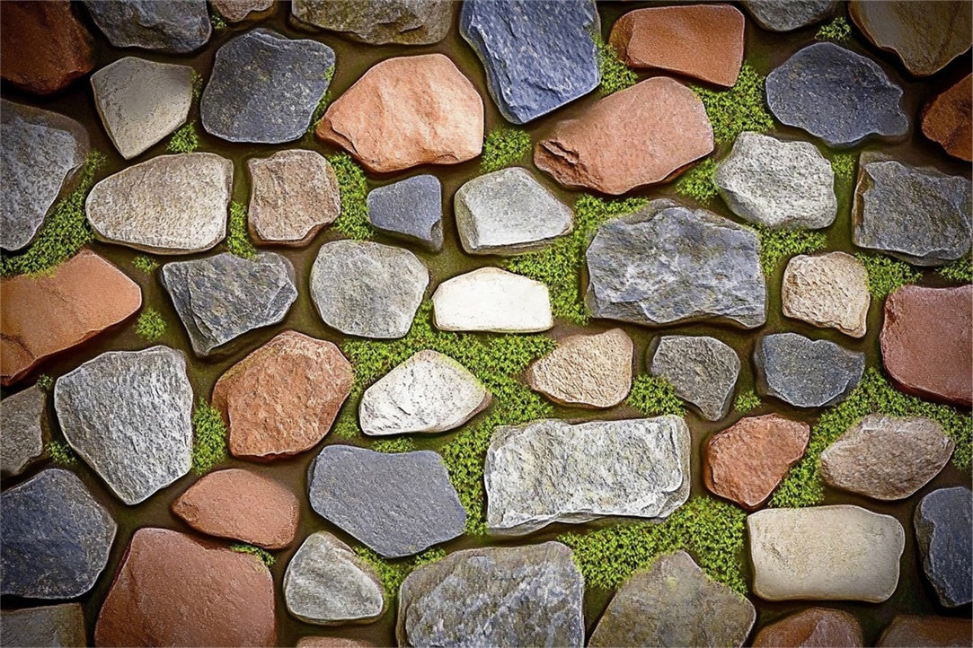 Floor Backdrop Photography Mixed Stone Patterns Moss Backdrop BRP1-25