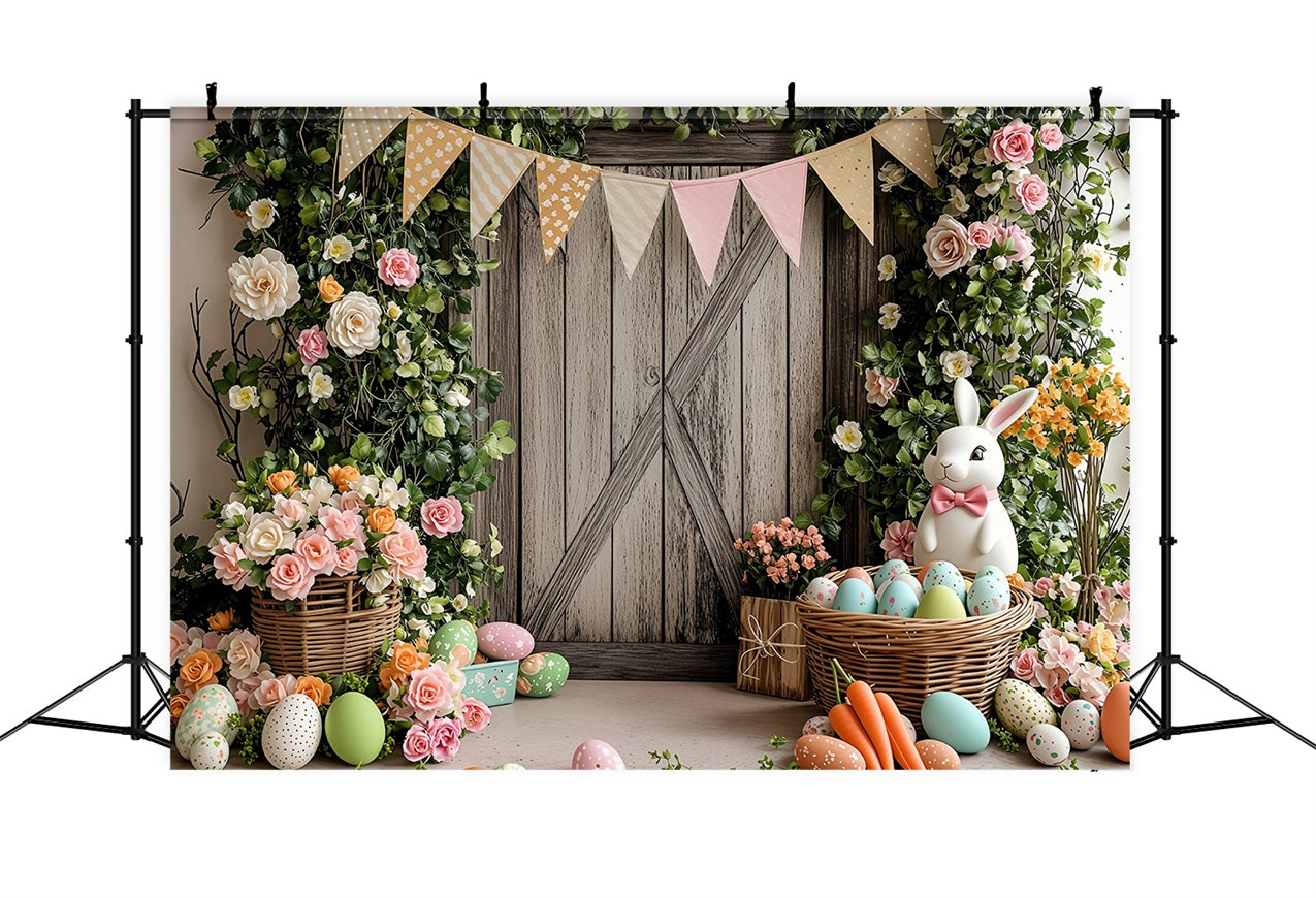 Easter Bunny Backdrops Flower Filled Paradise Festive Flags Backdrop BRP1-250