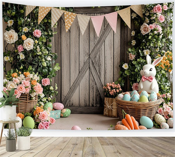 Easter Bunny Backdrops Flower Filled Paradise Festive Flags Backdrop BRP1-250