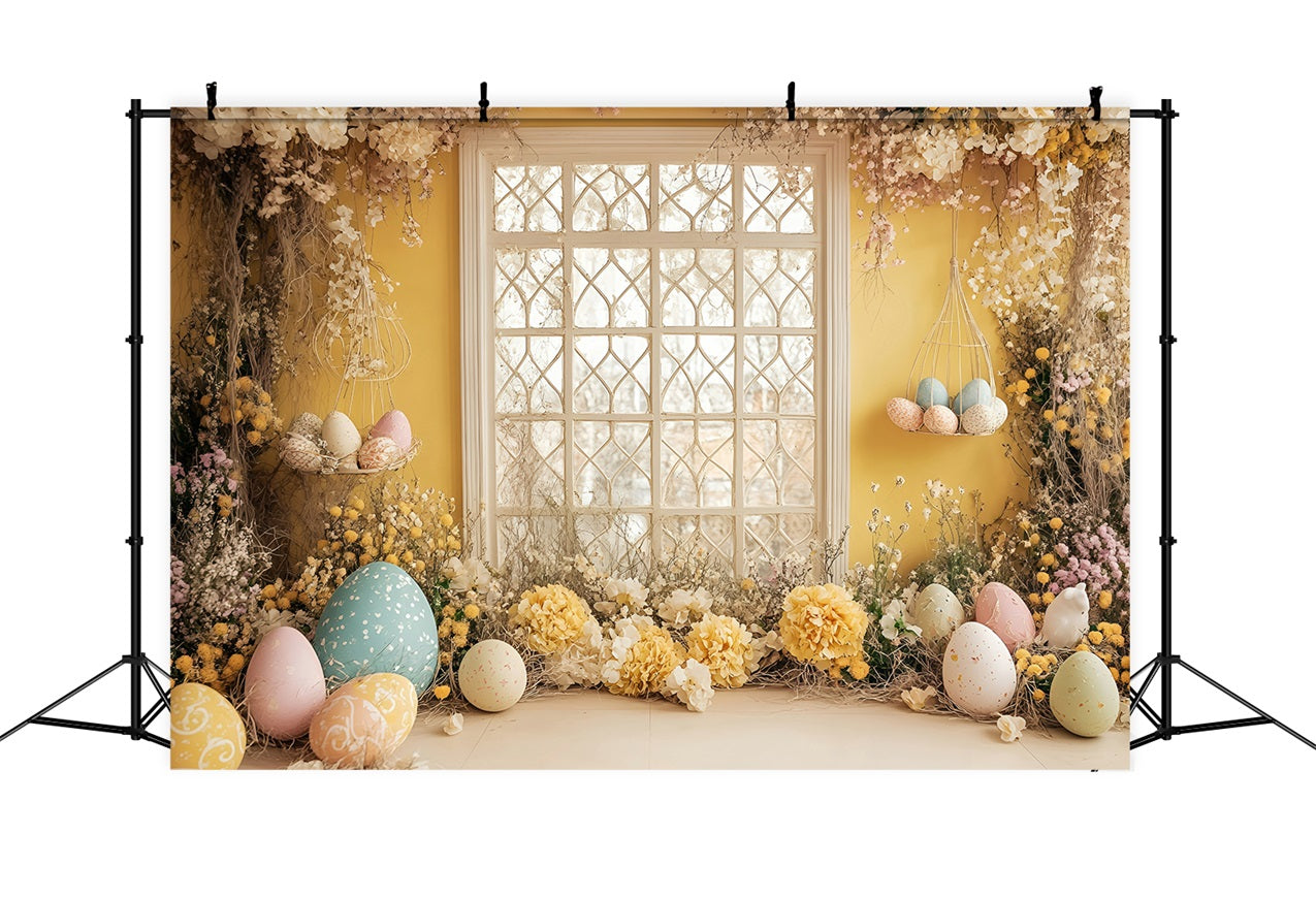 Easter Backdrops Pictures Festive Wreath Egg Scene Backdrop BRP1-263