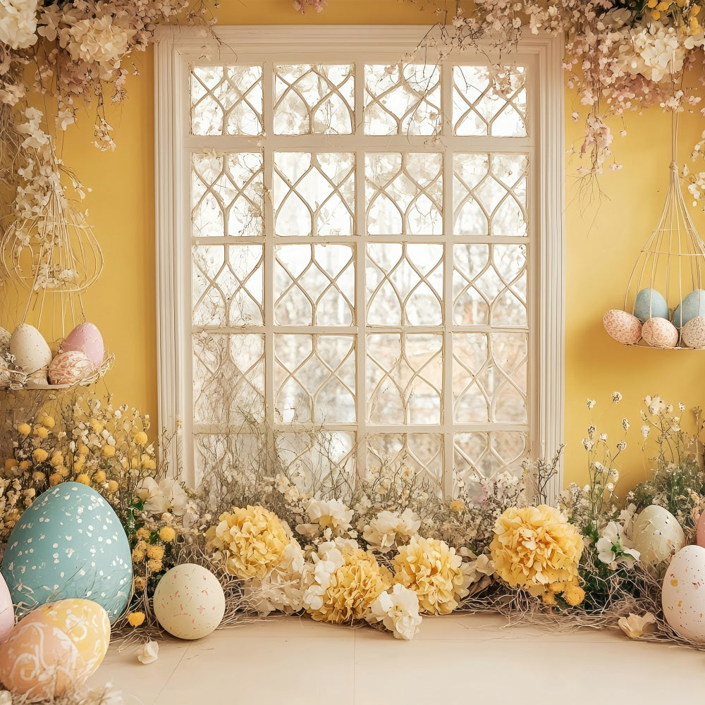 Easter Backdrops Pictures Festive Wreath Egg Scene Backdrop BRP1-263