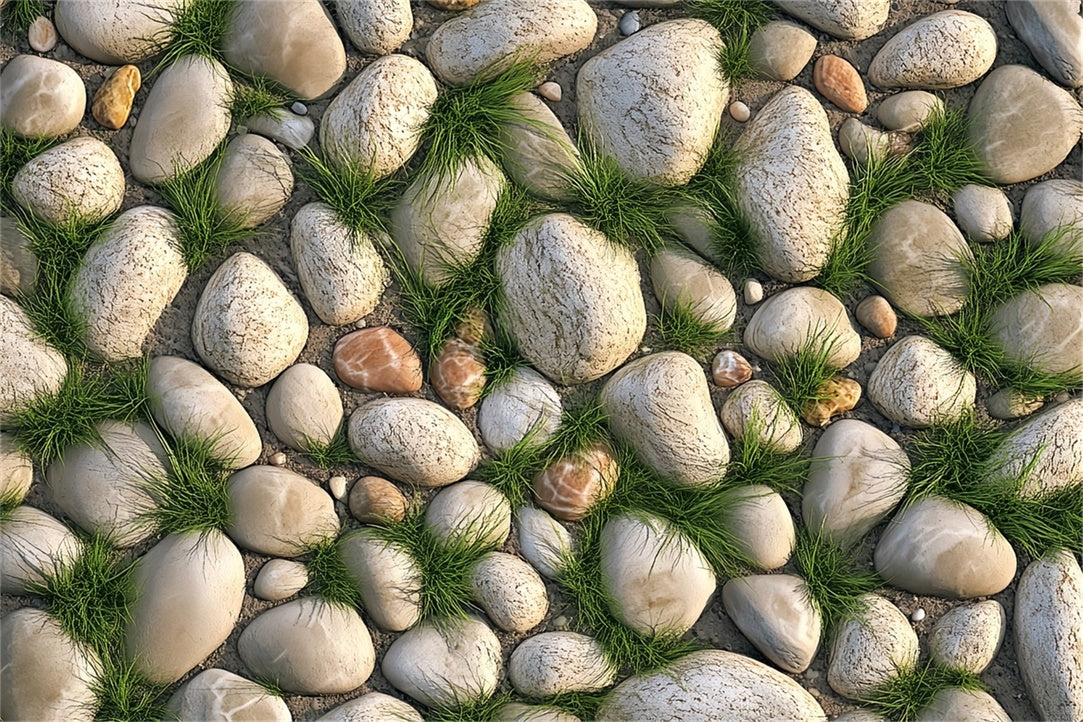 Photography Backdrop Floor Natural Pebble Path Grass Backdrop BRP1-27