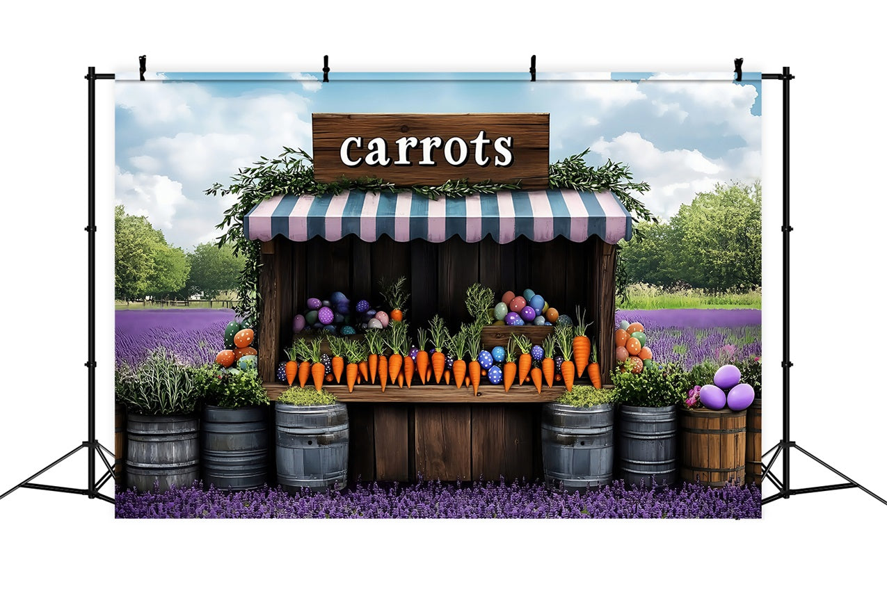 Easter Photo Booth Backdrop Lavender Springtime Market Carrots Backdrop BRP1-271