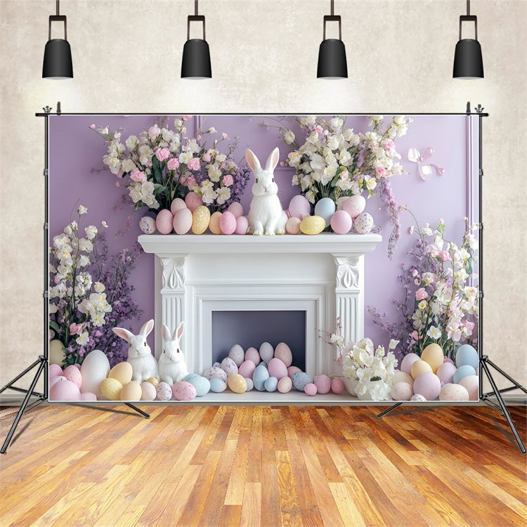 Photography Easter Backdrop Springtime Fireplace Celebration Backdrop BRP1-274