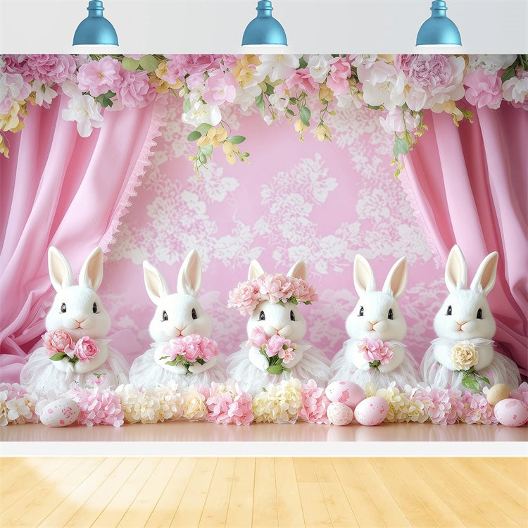 Backdrop Easter Pink Bunny Celebration Backdrop BRP1-275