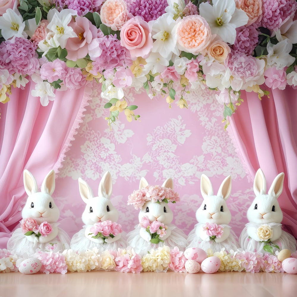 Backdrop Easter Pink Bunny Celebration Backdrop BRP1-275