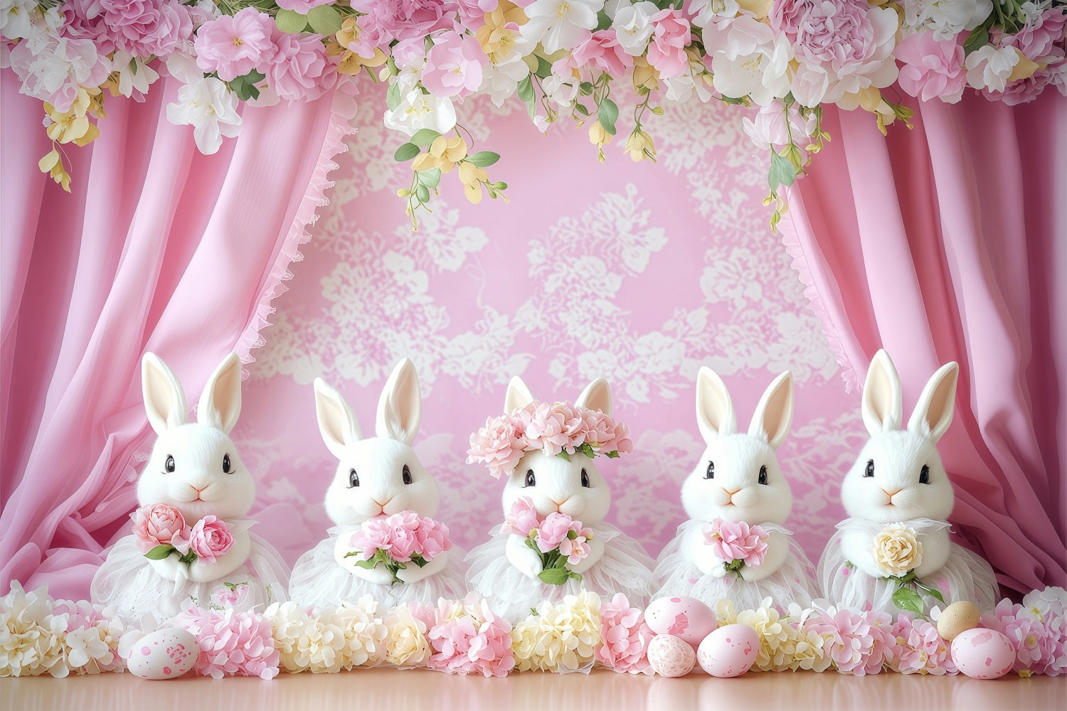 Backdrop Easter Pink Bunny Celebration Backdrop BRP1-275