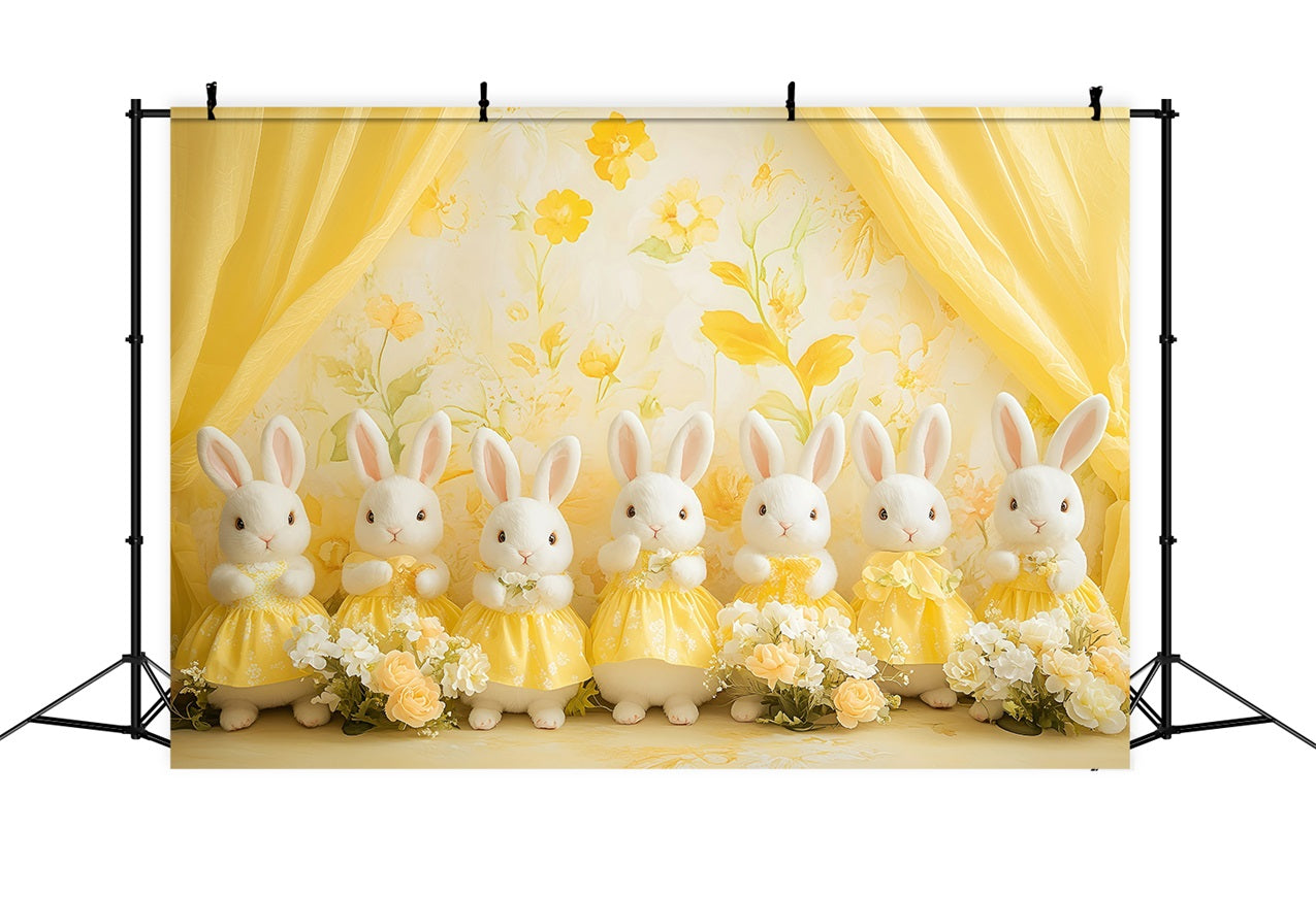 Easter Bunny Backdrop Floral Radiance Yellow Backdrop BRP1-276