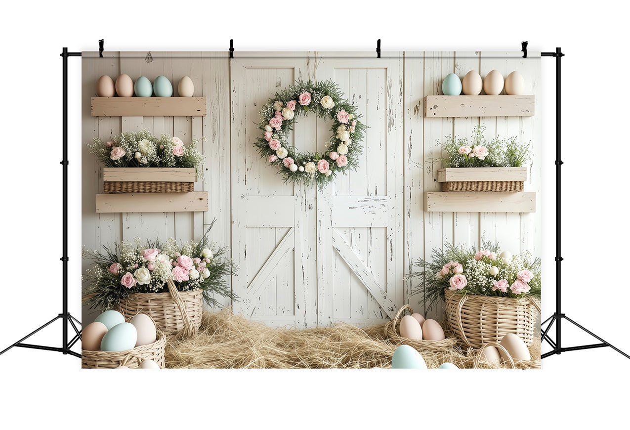 Photography Backdrops Easter Farmhouse Rustic Flower Backdrop BRP1-278