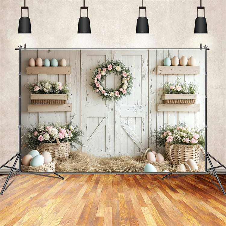 Photography Backdrops Easter Farmhouse Rustic Flower Backdrop BRP1-278