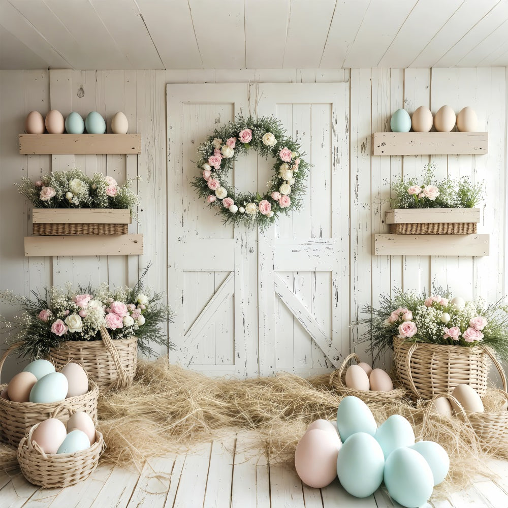 Photography Backdrops Easter Farmhouse Rustic Flower Backdrop BRP1-278