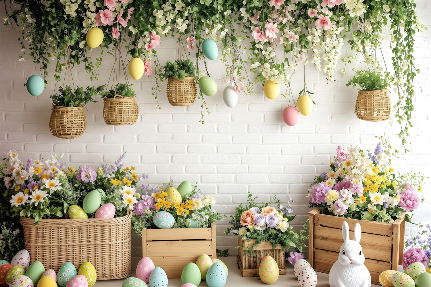 Backdrops Easter Pictures Hanging Ivy Pastel Backdrop BRP1-279