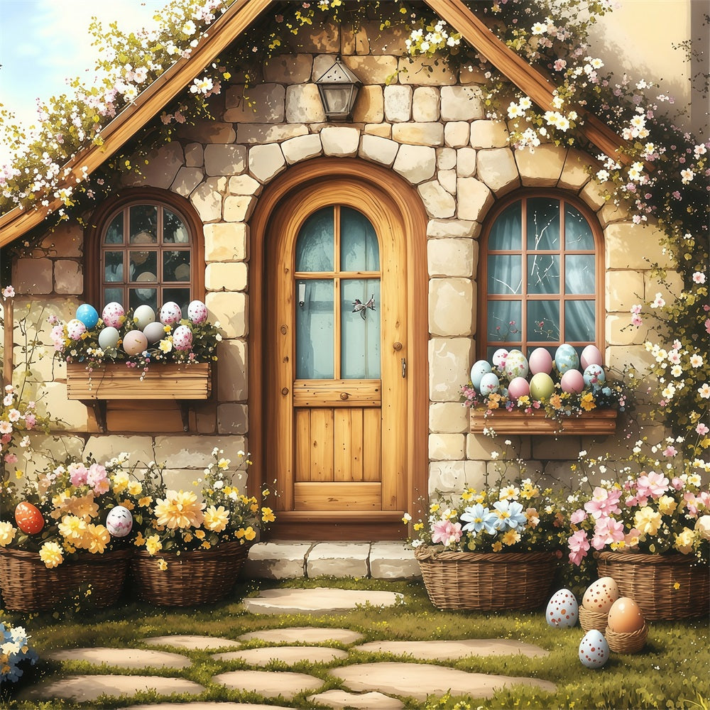 Easter Backdrops Photography Country Cottage Egg Display Backdrop BRP1-283