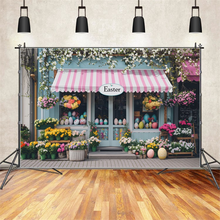 Easter Backdrops Photography Floral Egg Shop Scene Backdrop BRP1-286