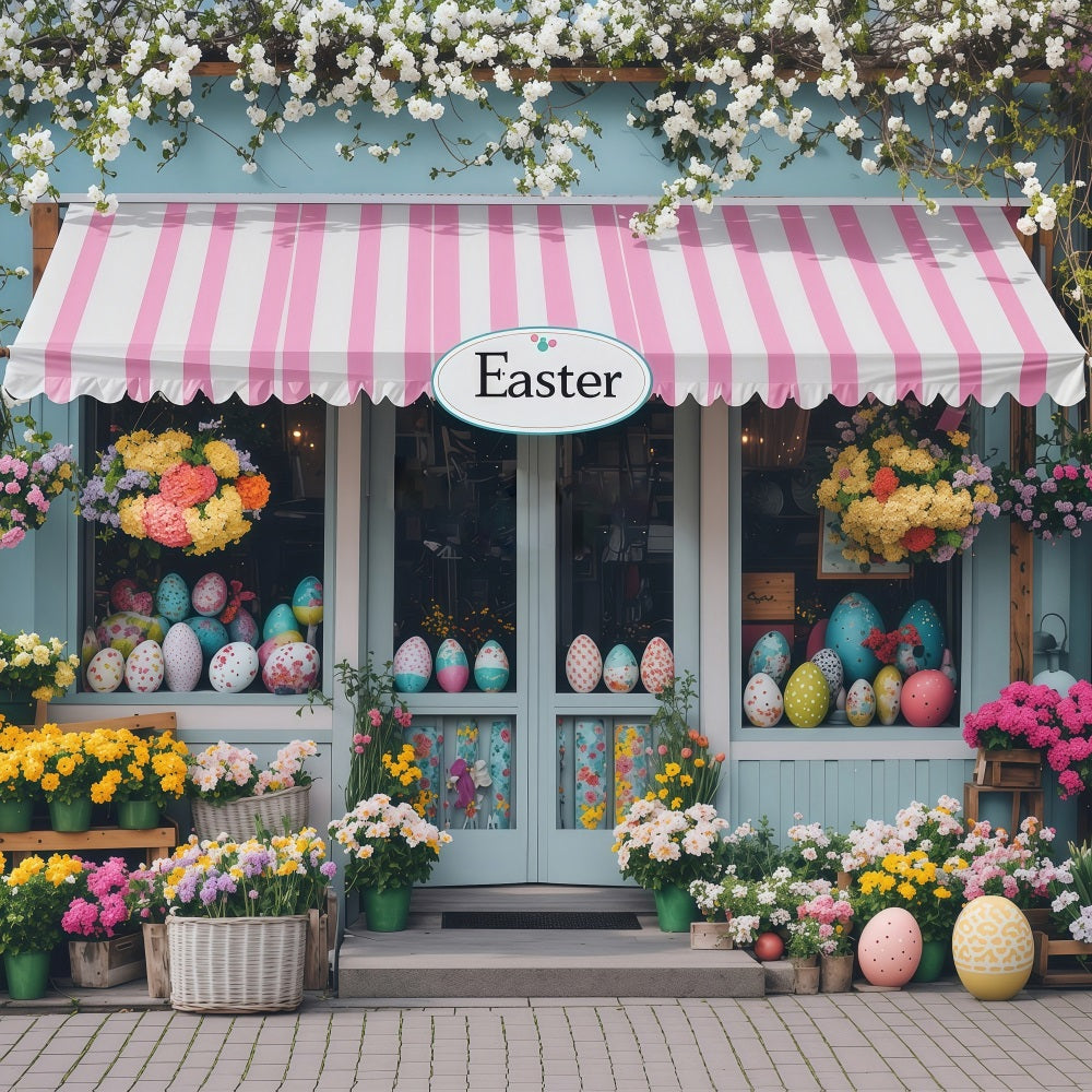 Easter Backdrops Photography Floral Egg Shop Scene Backdrop BRP1-286