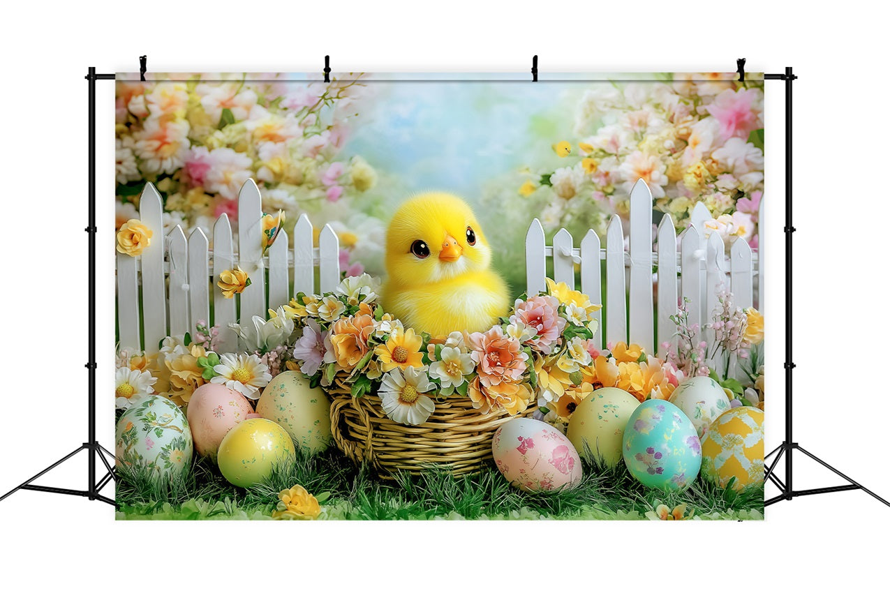 Photo Backdrops Easter Adorable Chick Garden Scene Backdrop BRP1-294