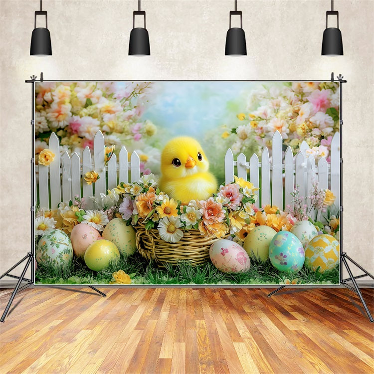 Photo Backdrops Easter Adorable Chick Garden Scene Backdrop BRP1-294