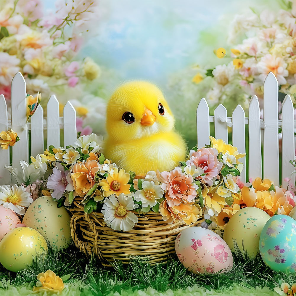 Photo Backdrops Easter Adorable Chick Garden Scene Backdrop BRP1-294