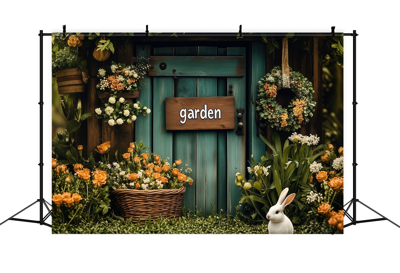 Easter Backdrop Country Style Garden Scene Bunny Backdrop BRP1-296