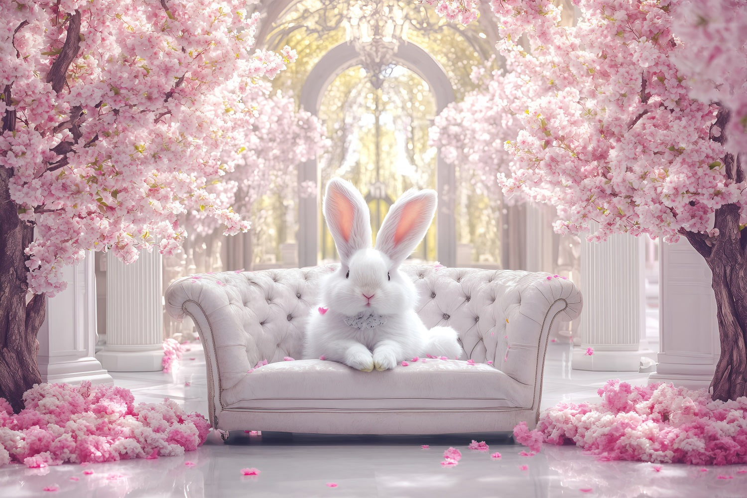 Easter Backdrops Photography Bunny Cherry Blossom Palace Backdrop BRP1-297