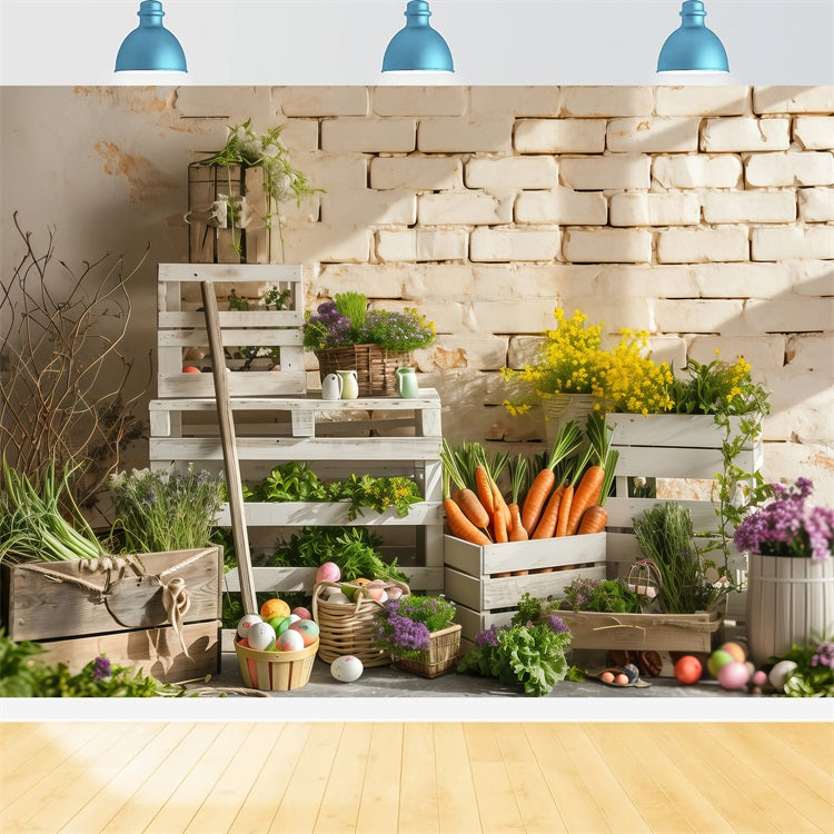 Easter Backdrops Photos Farmhouse Market Fresh Produce Backdrop BRP1-299