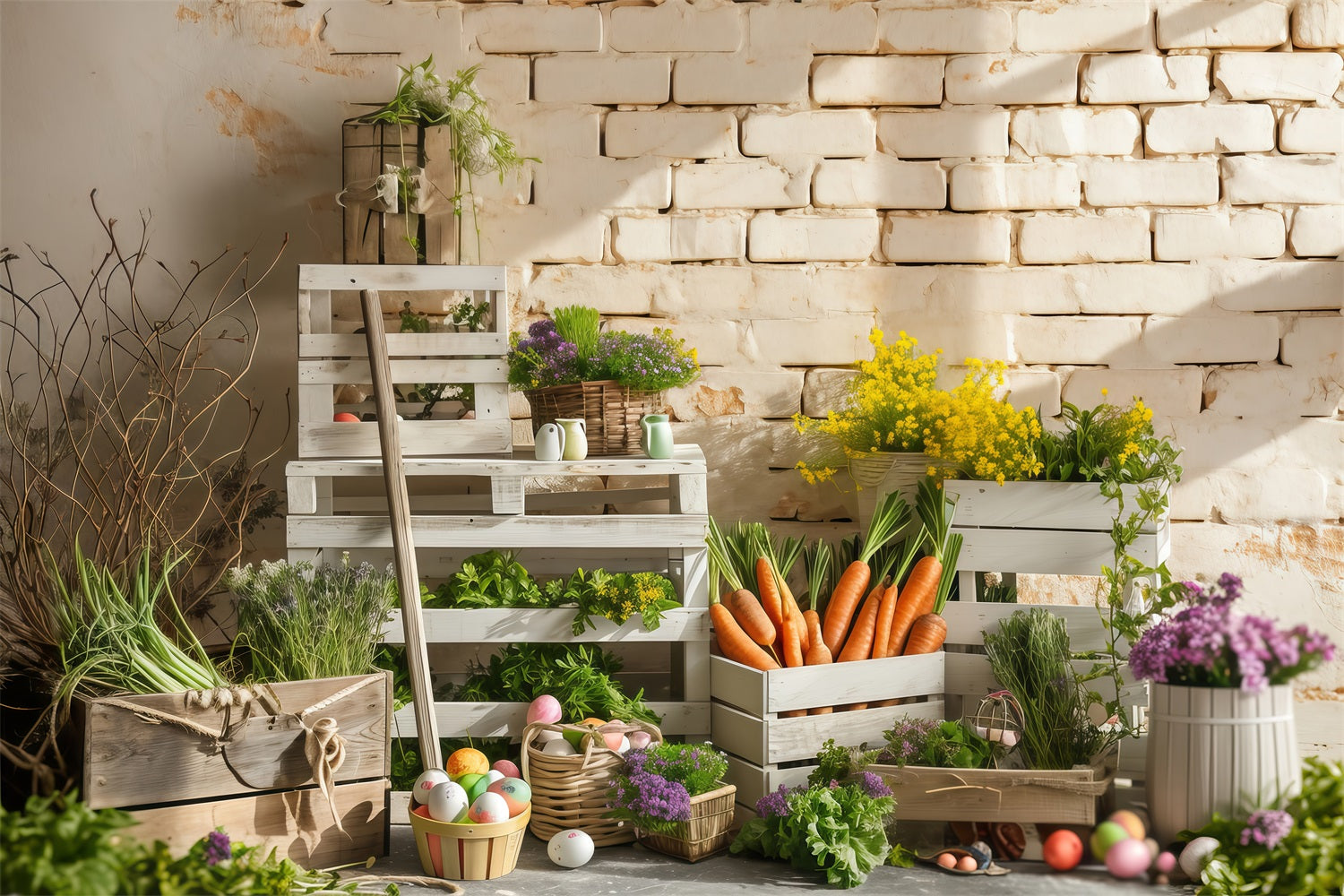 Easter Backdrops Photos Farmhouse Market Fresh Produce Backdrop BRP1-299