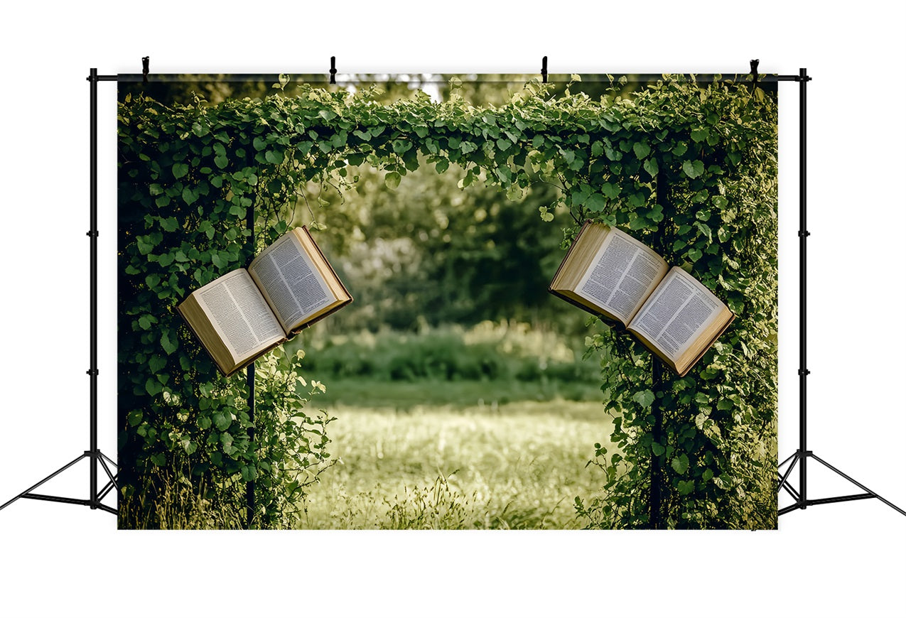 Spring Backdrops Magical Garden Arch Open Books Backdrop BRP1-3