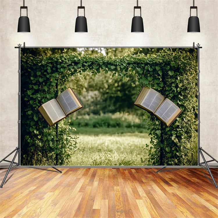 Spring Backdrops Magical Garden Arch Open Books Backdrop BRP1-3