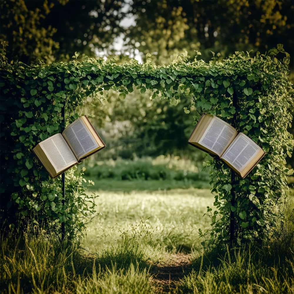 Spring Backdrops Magical Garden Arch Open Books Backdrop BRP1-3