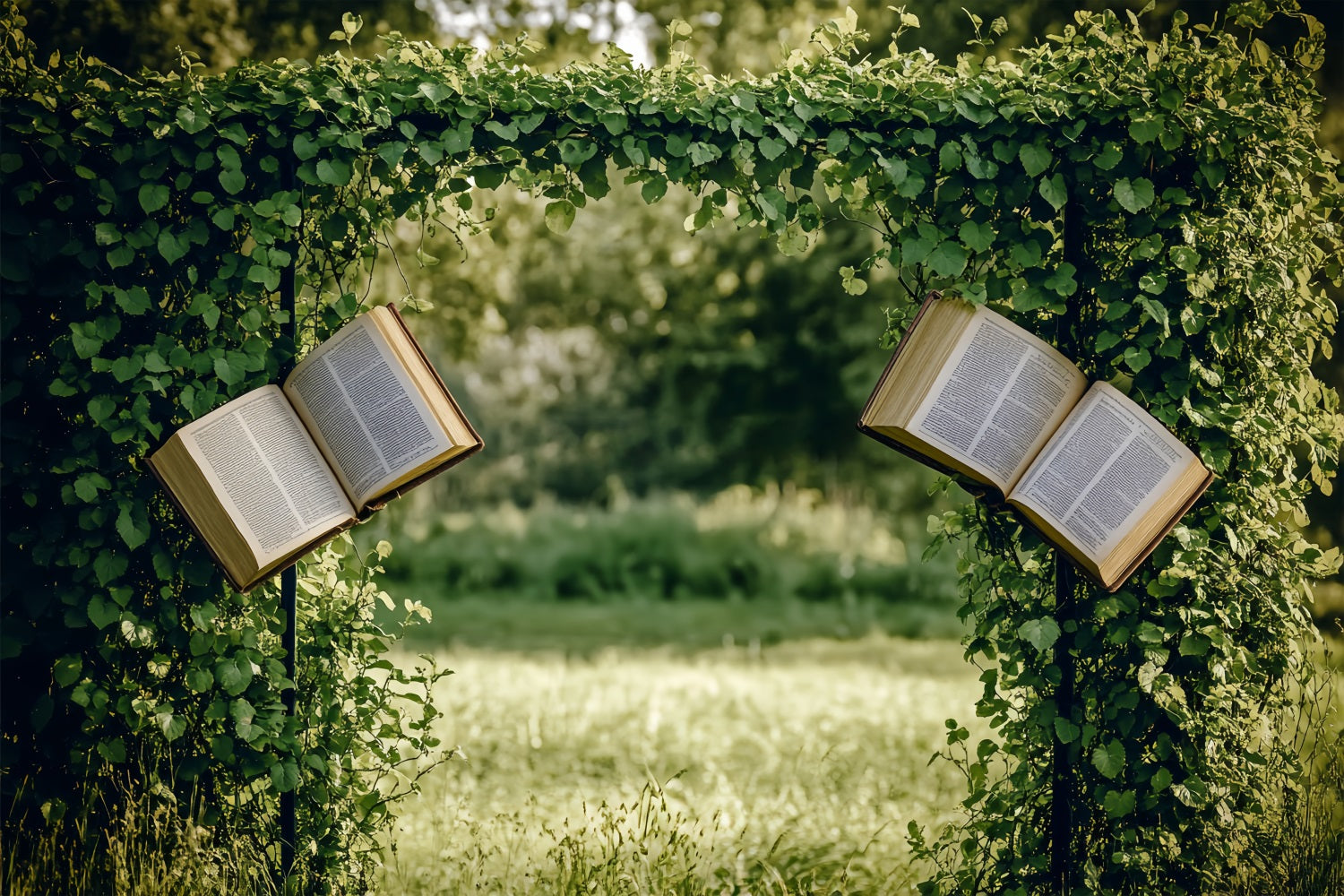 Spring Backdrops Magical Garden Arch Open Books Backdrop BRP1-3