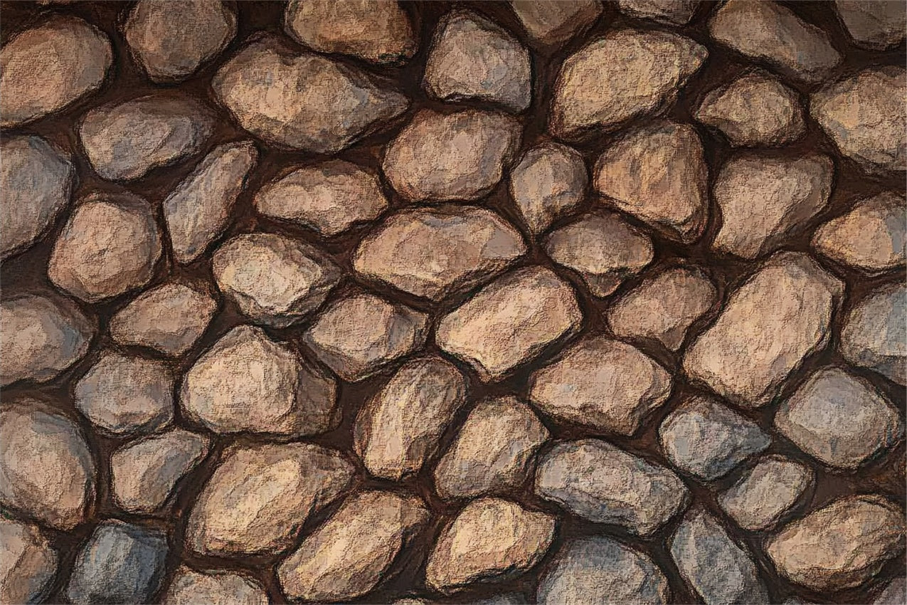 Floor Backdrops Textured Cobblestone Warm Earth Tones Backdrop BRP1-30