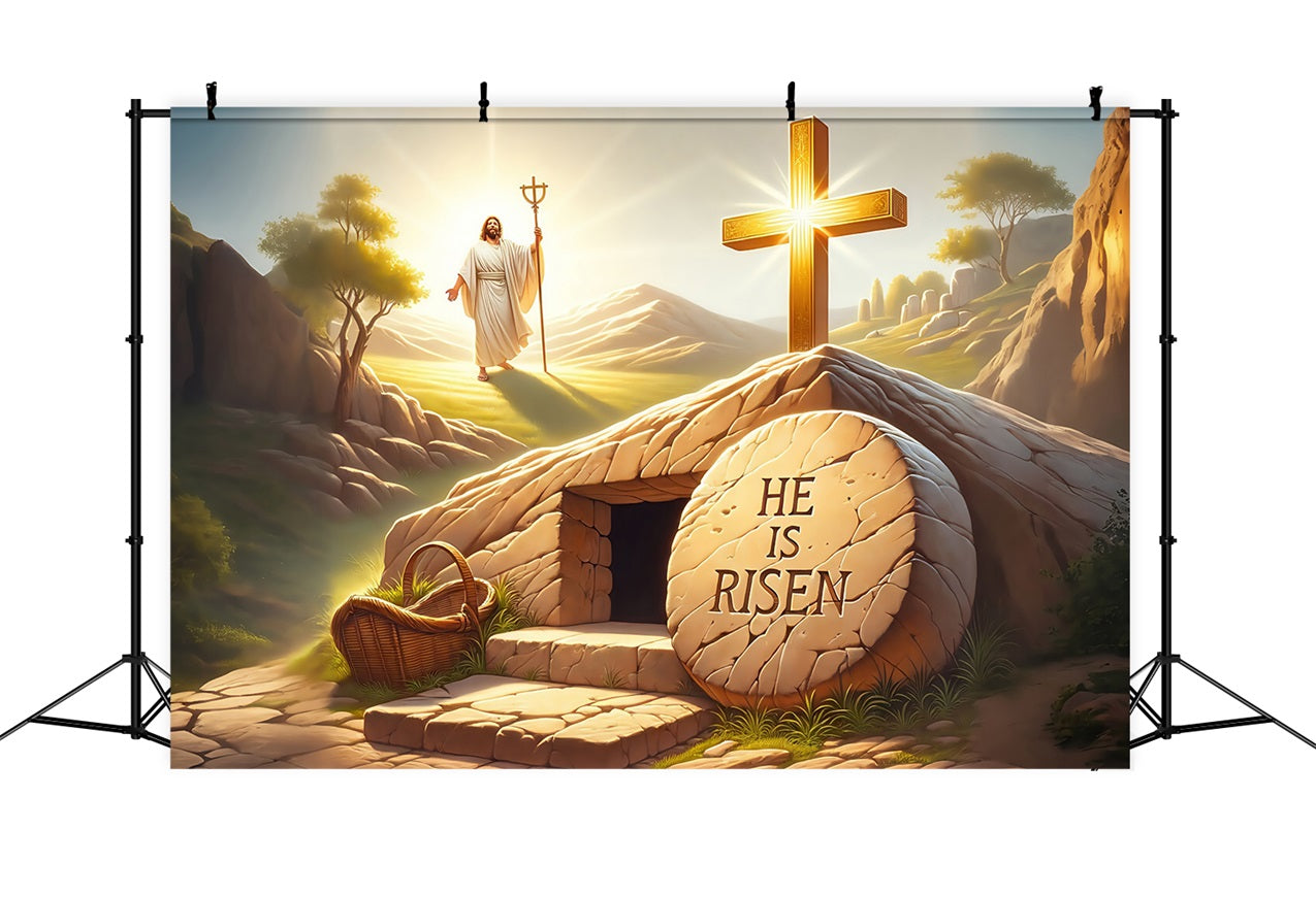 Easter Backdrops Photography Eternal Light Risen Savior Backdrop BRP1-313