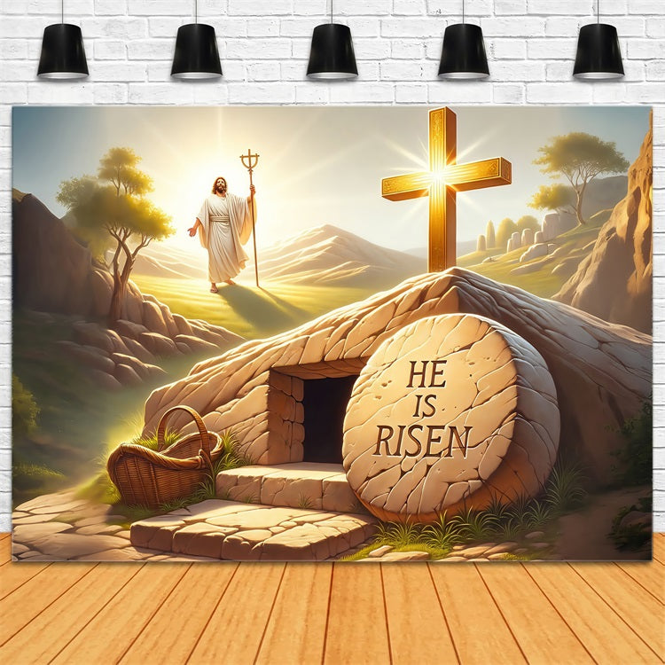 Easter Backdrops Photography Eternal Light Risen Savior Backdrop BRP1-313