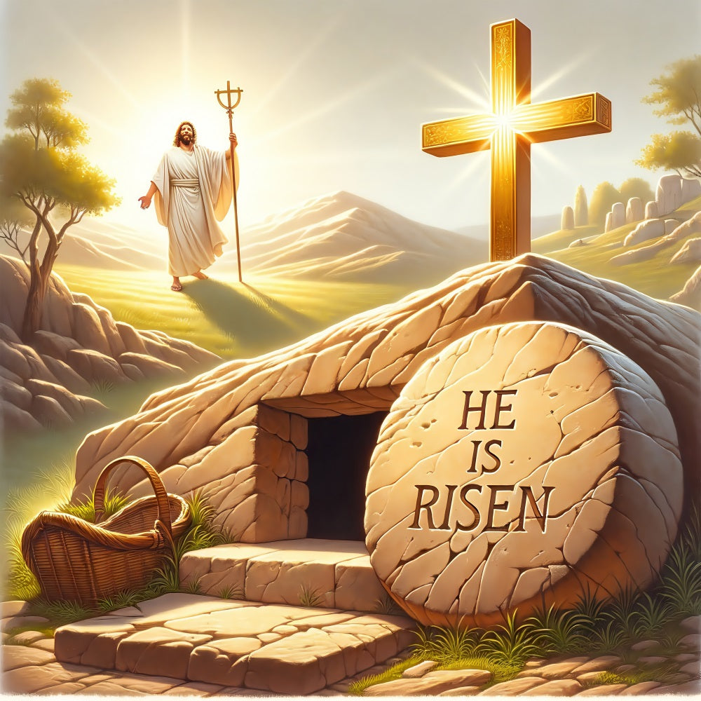 Easter Backdrops Photography Eternal Light Risen Savior Backdrop BRP1-313