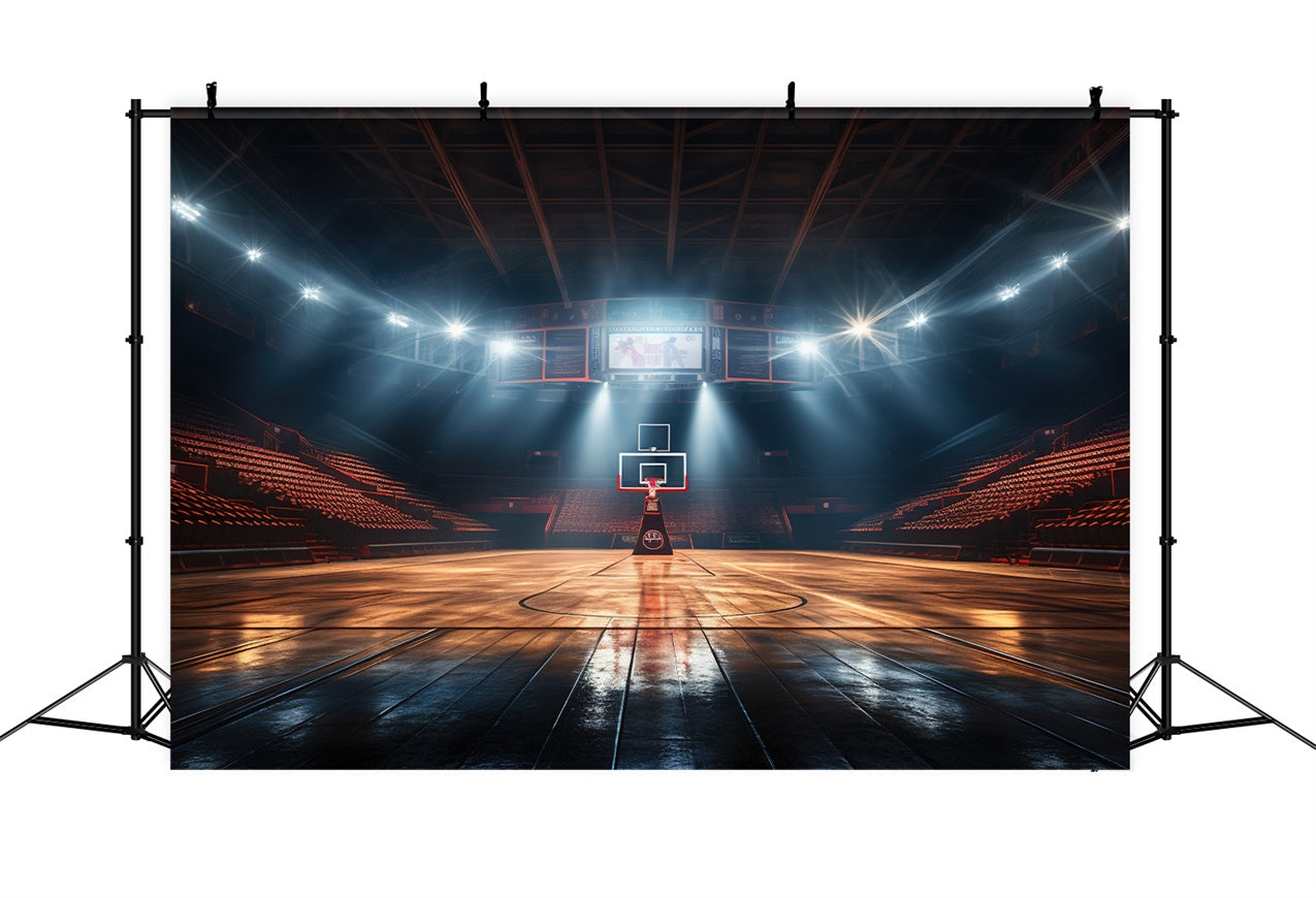 Basketball Photography Backdrops Wooden Court Indoor Backdrop BRP1-320