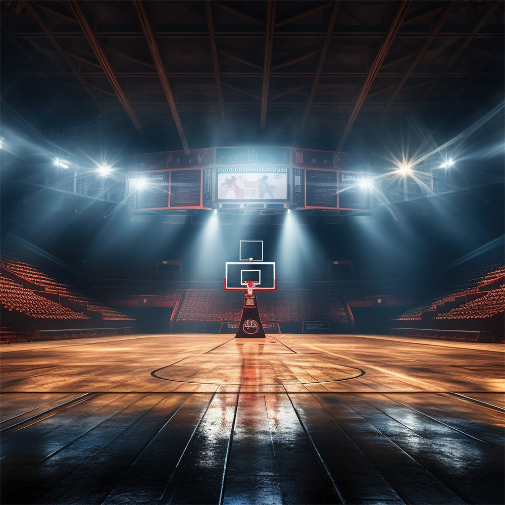 Basketball Photography Backdrops Wooden Court Indoor Backdrop BRP1-320