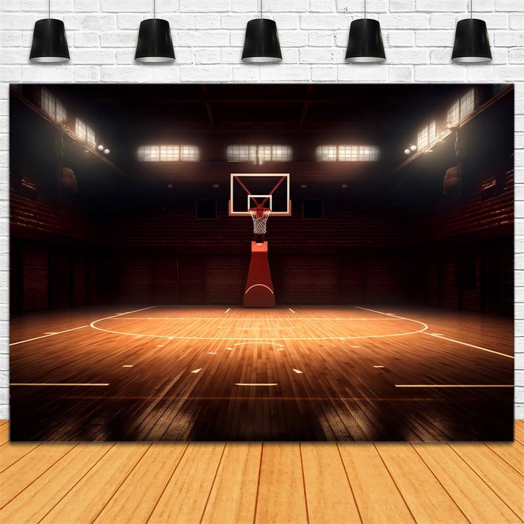 Basketball Photography Backdrops Classic Indoor Court Backdrop BRP1-323