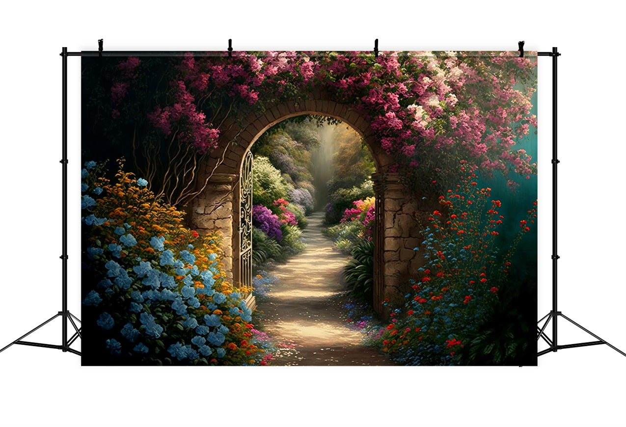 Floral Photography Backdrops Secret Garden Pathway Backdrop BRP1-339