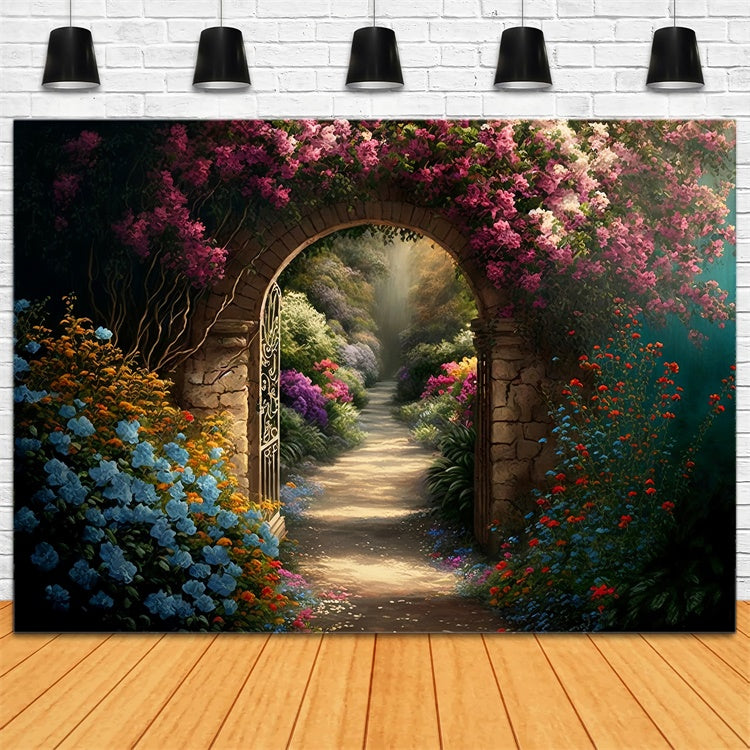 Floral Photography Backdrops Secret Garden Pathway Backdrop BRP1-339