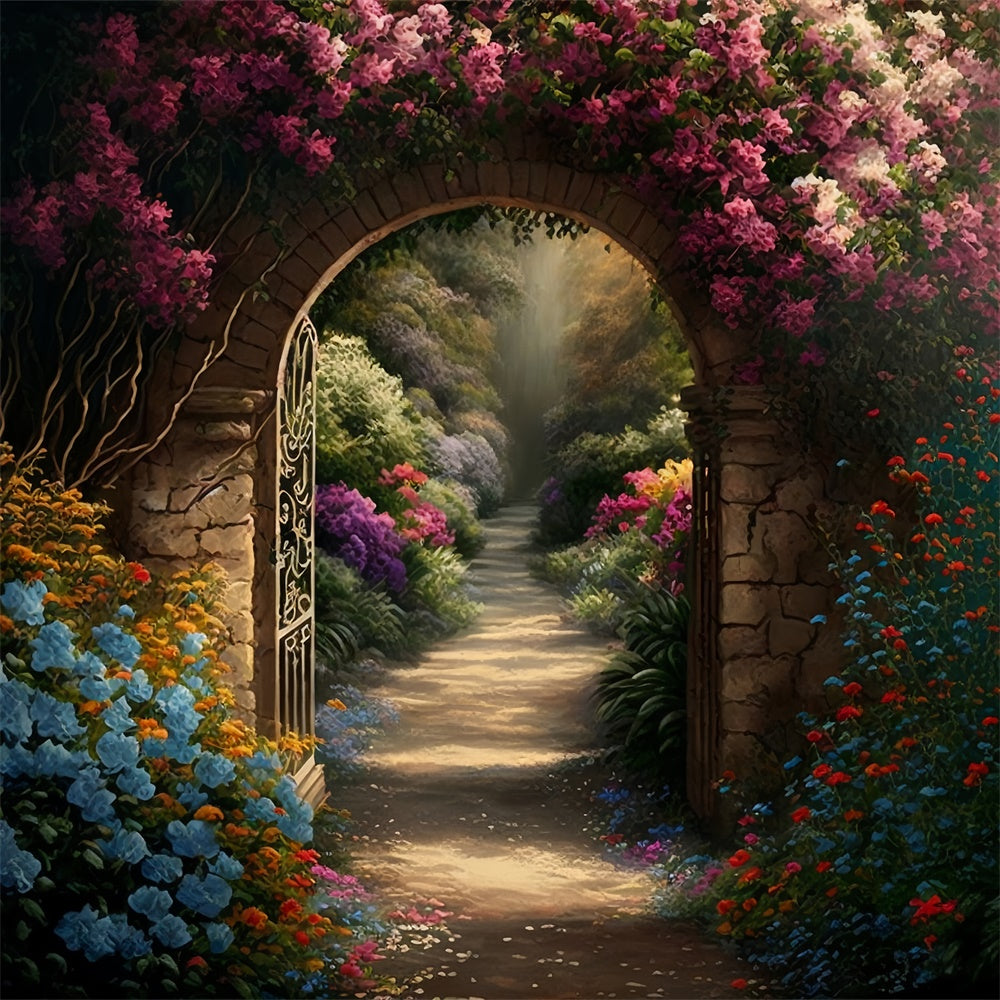 Floral Photography Backdrops Secret Garden Pathway Backdrop BRP1-339