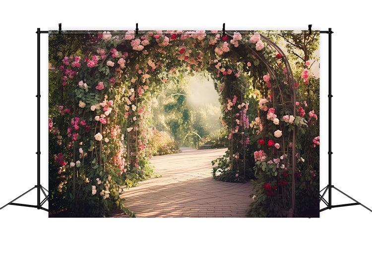 Photo Backdrop Floral Elegant Arch Morning Glow Backdrop BRP1-344