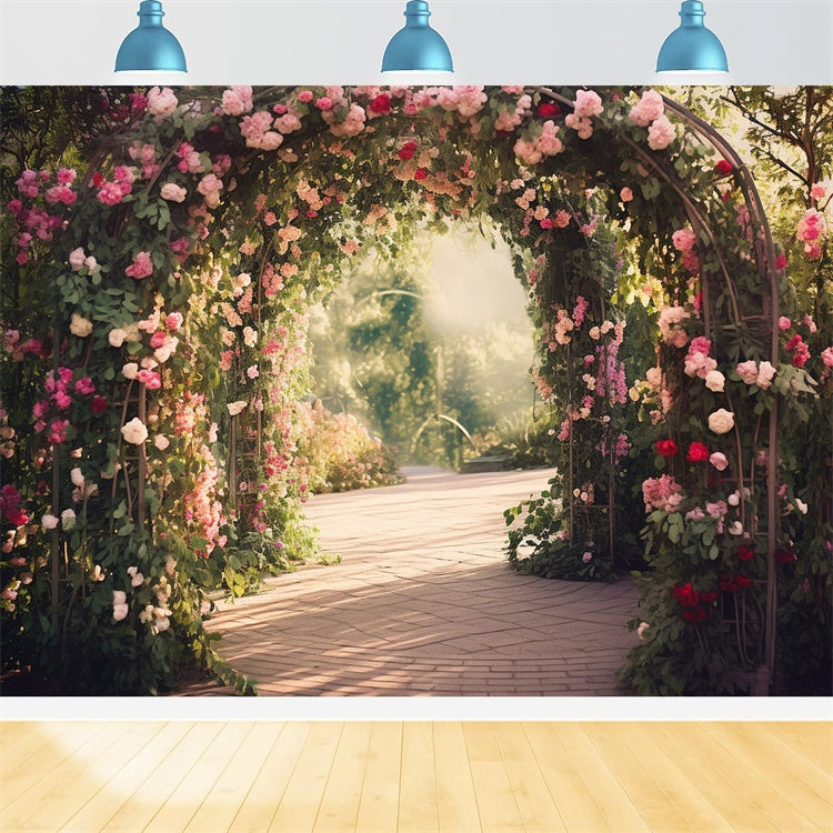 Photo Backdrop Floral Elegant Arch Morning Glow Backdrop BRP1-344