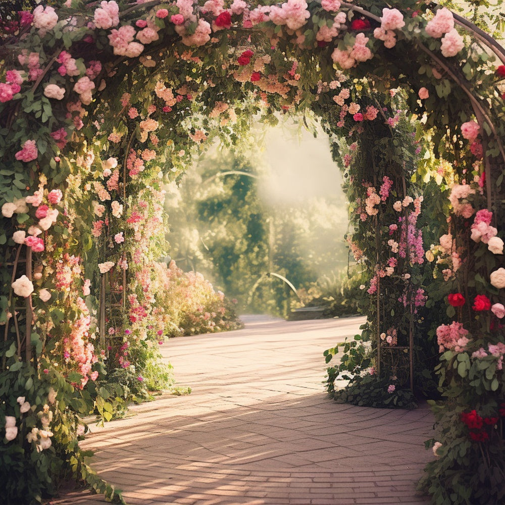 Photo Backdrop Floral Elegant Arch Morning Glow Backdrop BRP1-344