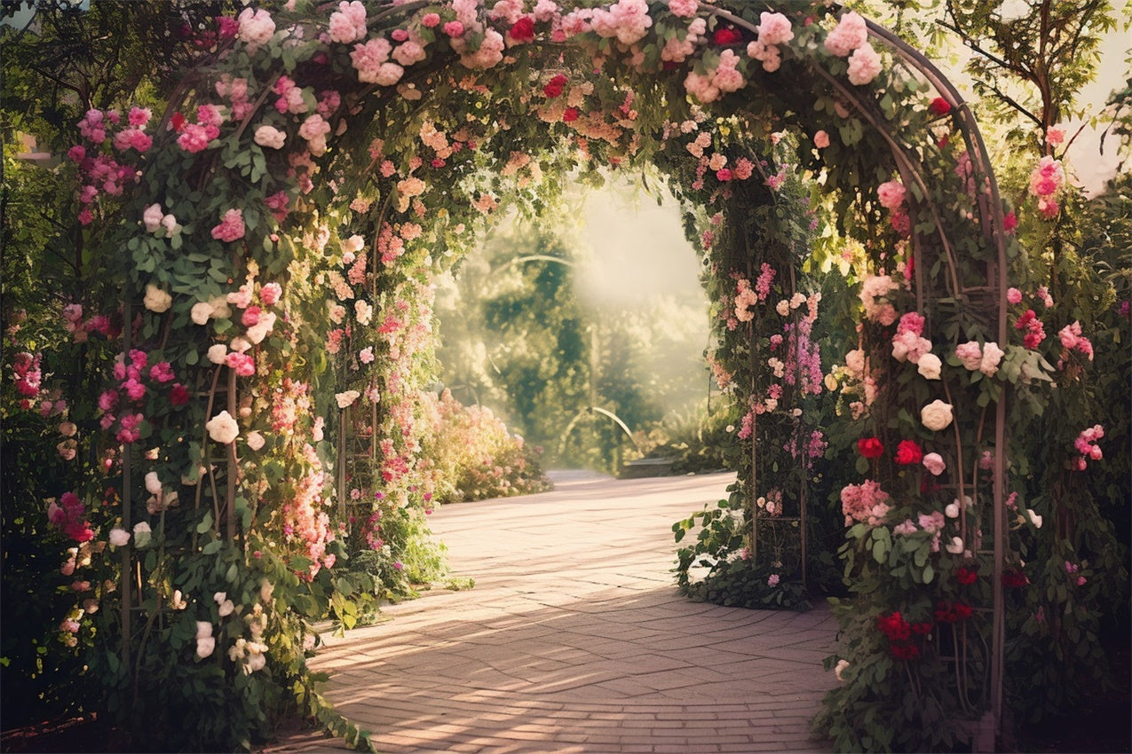 Photo Backdrop Floral Elegant Arch Morning Glow Backdrop BRP1-344