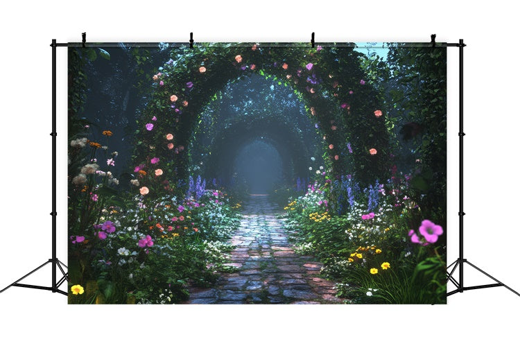 Flower Photography Backdrop Moonlit Garden Trail Backdrop BRP1-347