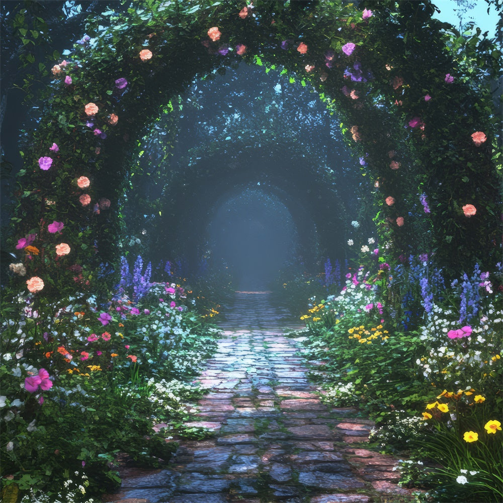 Flower Photography Backdrop Moonlit Garden Trail Backdrop BRP1-347