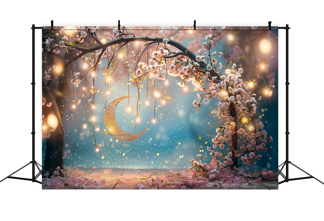 Floral Backdrops For Photography Pink Petals Crescent Backdrop BRP1-351